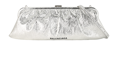 XL Cloud Clutch, &pound;350, Handbags, Silver, Leather, Front view